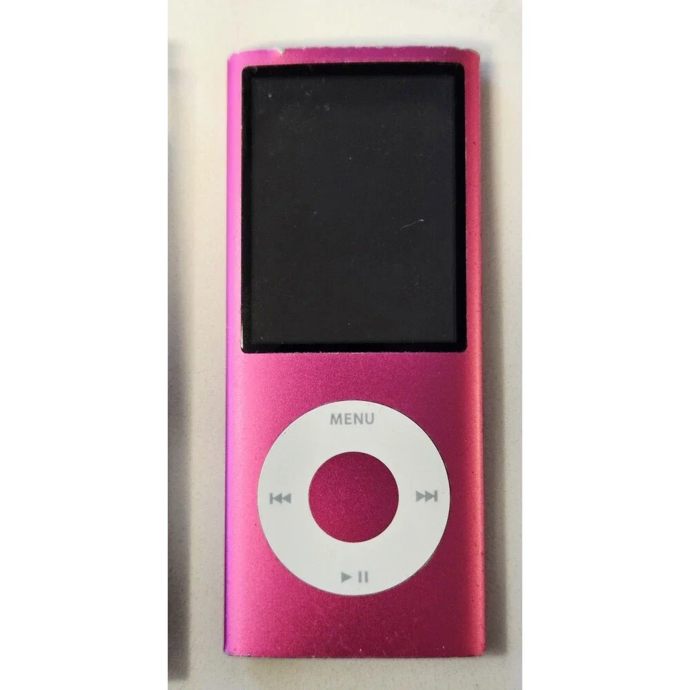 Apple iPod Nano 4th Gen Pink 8GB FOR PARTS Powers On Bad Backlight & Case Bundle